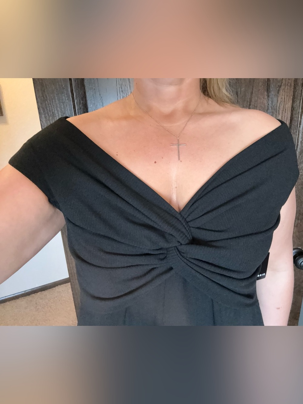 Torrid Off Shoulder Mini Dress Black